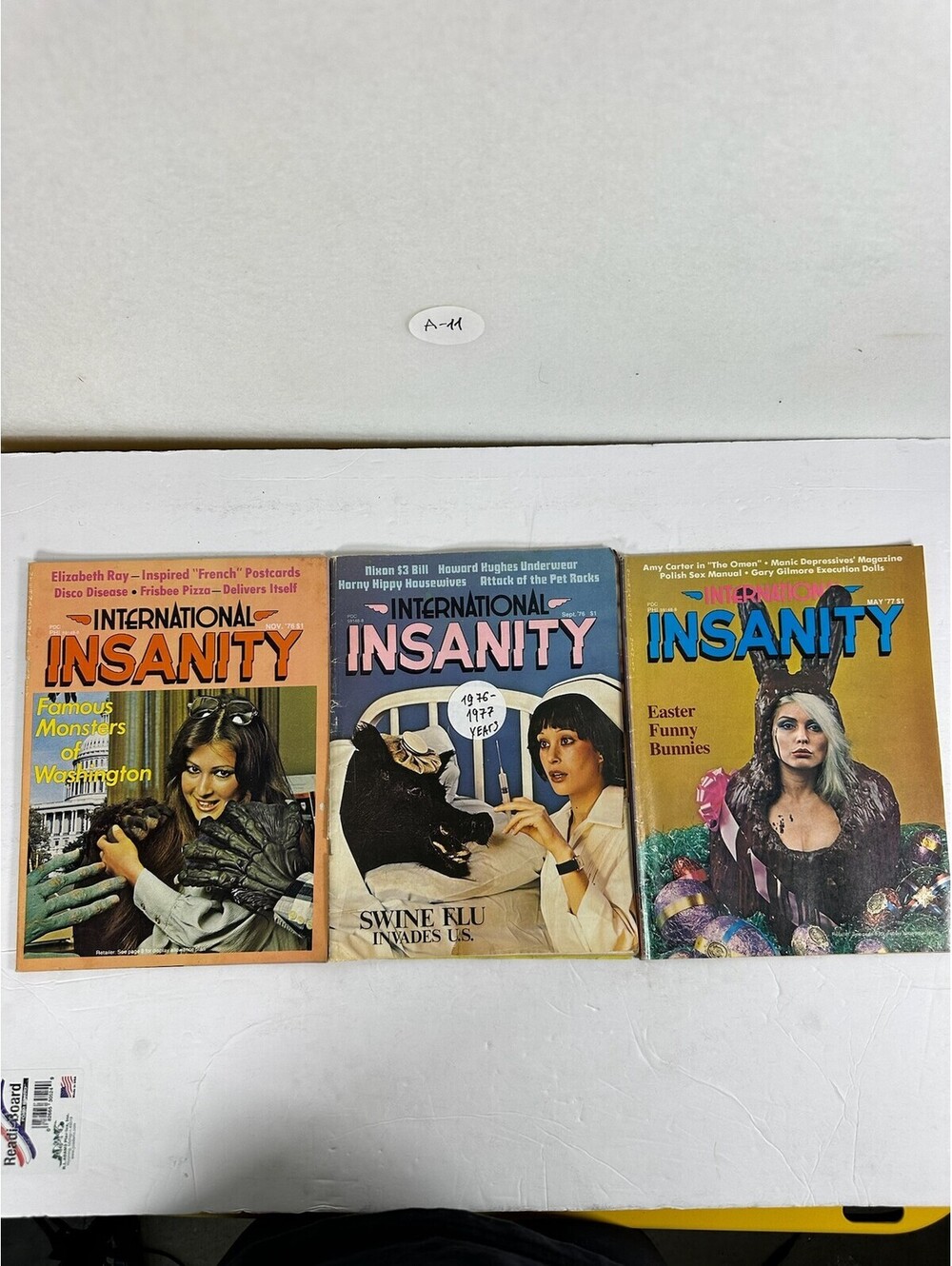 Lot of 6 Vintage International Insanity Satire Magazines 1976-1977‎ A-11